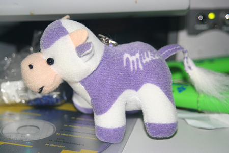 cow plush keychain